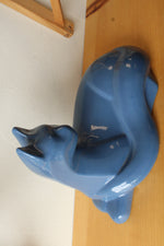 Haeger Pottery Vintage Modernist Large Blue Cat Statue