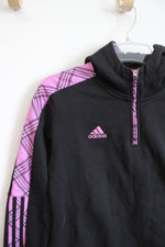 Adidas Black & Purple 1/4 Zip Hoodie | S