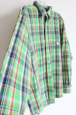 Chaps Green Plaid Button Down Shirt | XL