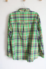 Chaps Green Plaid Button Down Shirt | XL