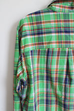 Chaps Green Plaid Button Down Shirt | XL
