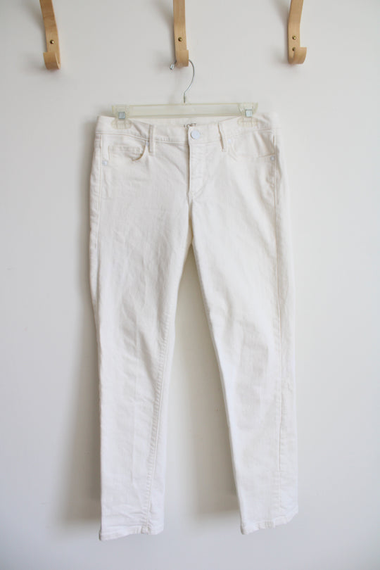 LOFT White Denim Cuffed Crop Jeans | 2