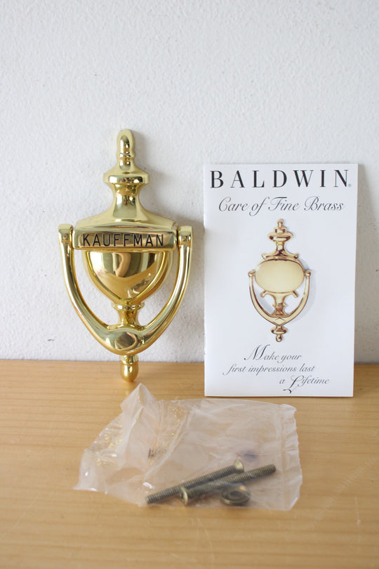 NEW Baldwin Kauffman Family Name Brass Door Knocker