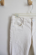 LOFT White Denim Cuffed Crop Jeans | 2