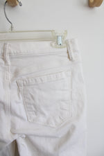 LOFT White Denim Cuffed Crop Jeans | 2