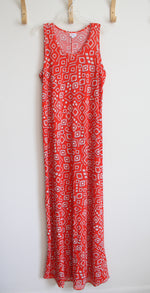 LuLaRoe Orange & White Patterned Sleeveless Maxi Dress | 2XL