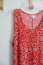 LuLaRoe Orange & White Patterned Sleeveless Maxi Dress | 2XL