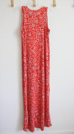 LuLaRoe Orange & White Patterned Sleeveless Maxi Dress | 2XL