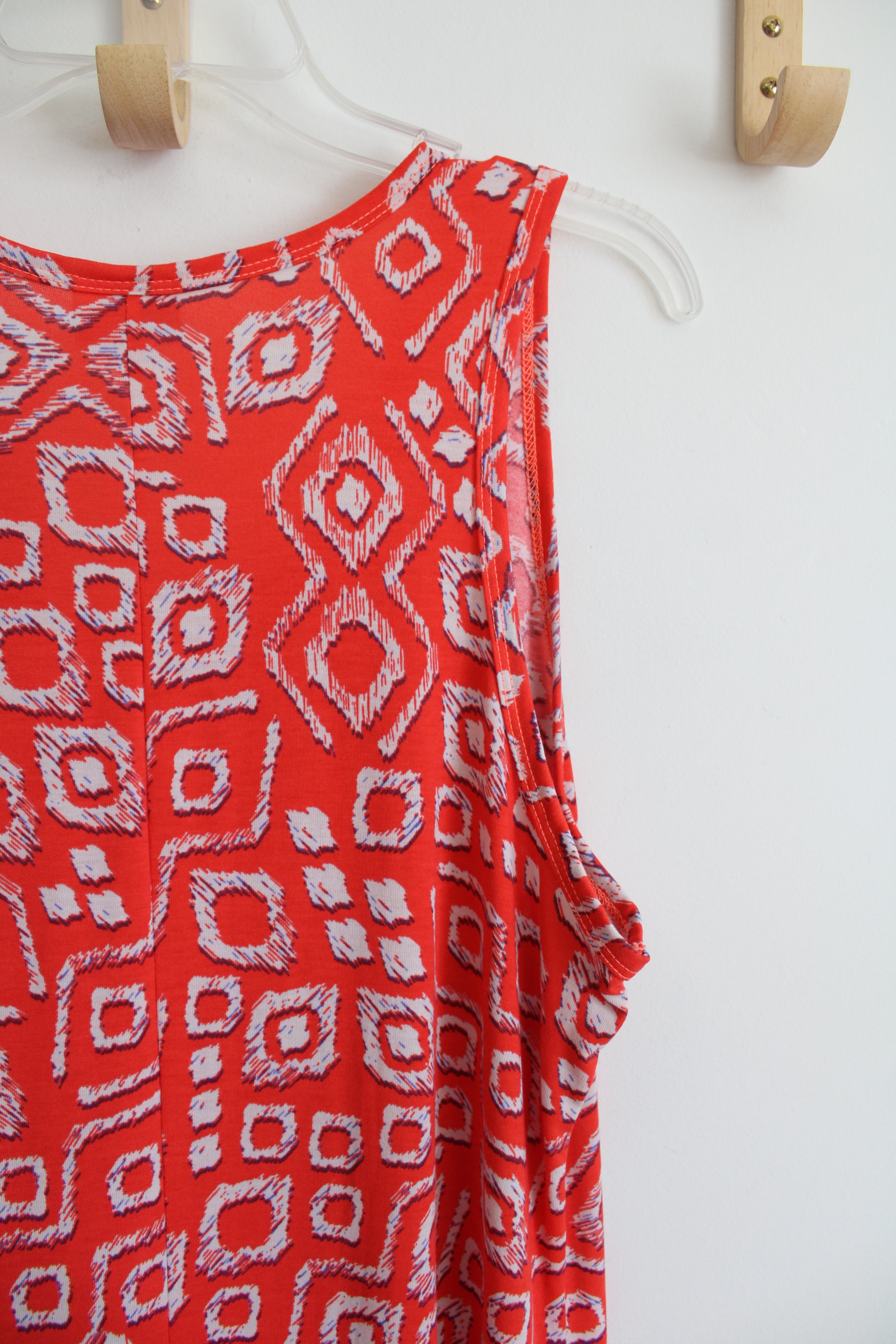 LuLaRoe Orange & White Patterned Sleeveless Maxi Dress | 2XL