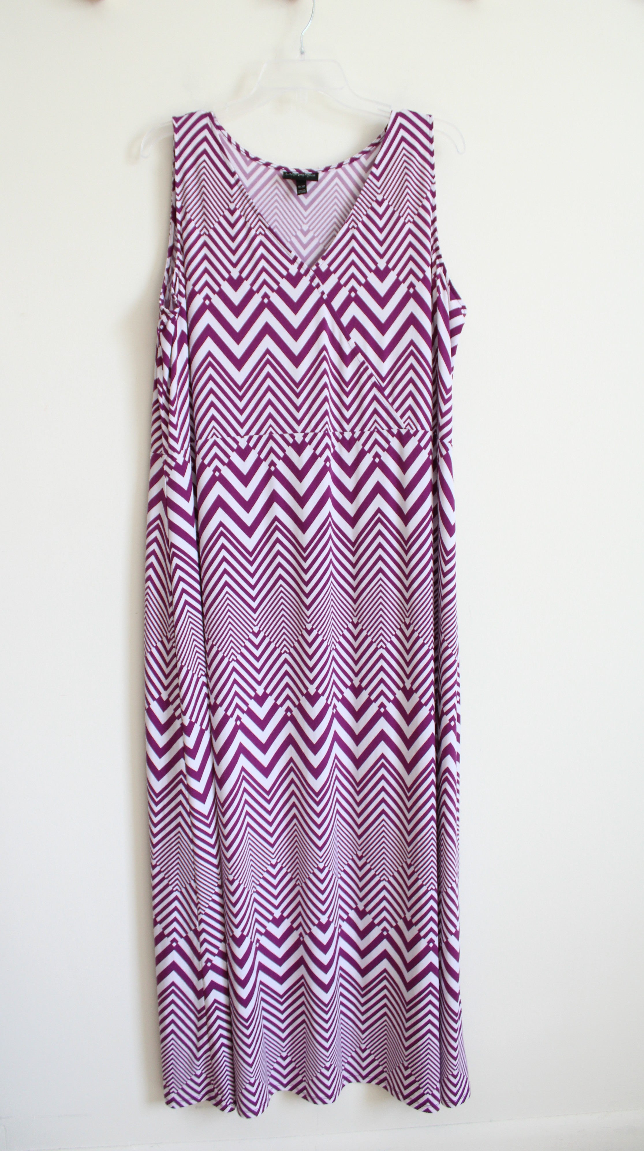 Lane Bryant Purple & White Chevron Maxi Dress | 18/20