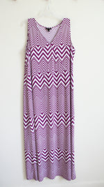 Lane Bryant Purple & White Chevron Maxi Dress | 18/20
