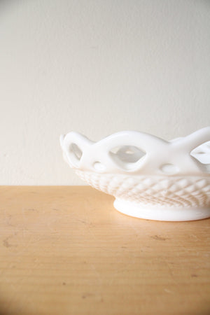 Vintage Imperial Lace Edge Milk Glass Bowl