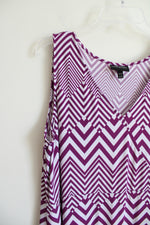 Lane Bryant Purple & White Chevron Maxi Dress | 18/20