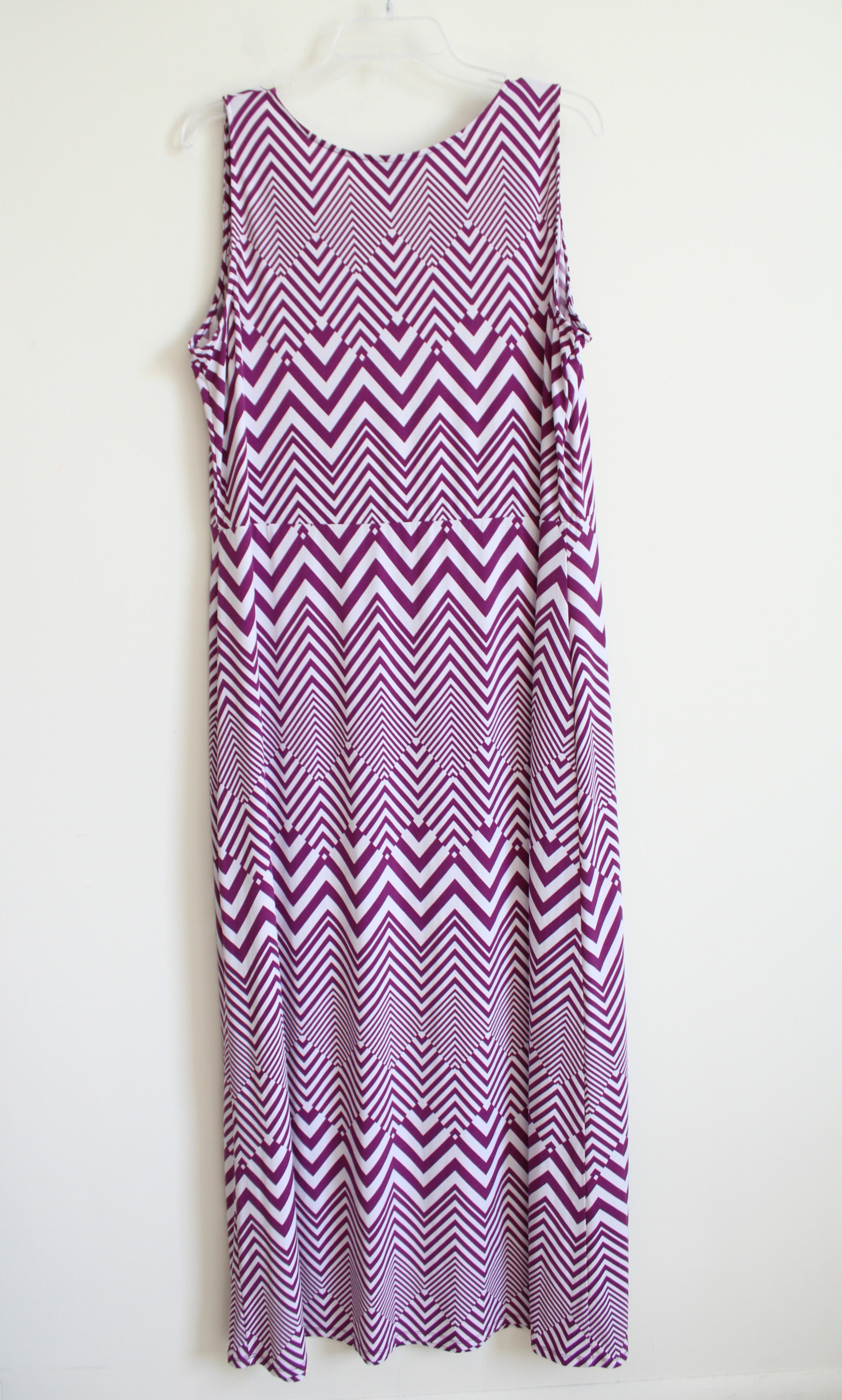 Lane Bryant Purple & White Chevron Maxi Dress | 18/20