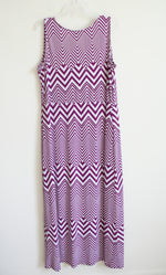 Lane Bryant Purple & White Chevron Maxi Dress | 18/20