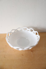 Vintage Imperial Lace Edge Milk Glass Bowl