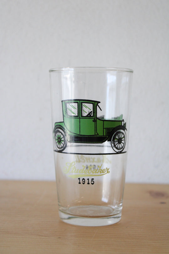 Vintage 1915 Studebaker & 1914 Maxwell Drinking Glass
