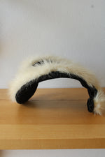 Vintage Velvet Headpiece Trimmed with Fluffy Cream Fur