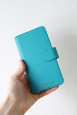 Michael Kors Saffiano Leather Blue Folio Case For iPhone X