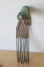 Androck Vintage Green Wooden Handled Pastry Dough Blender
