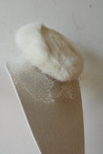 20th Century Vintage White Halo Hat featuring Delicate Face-netting