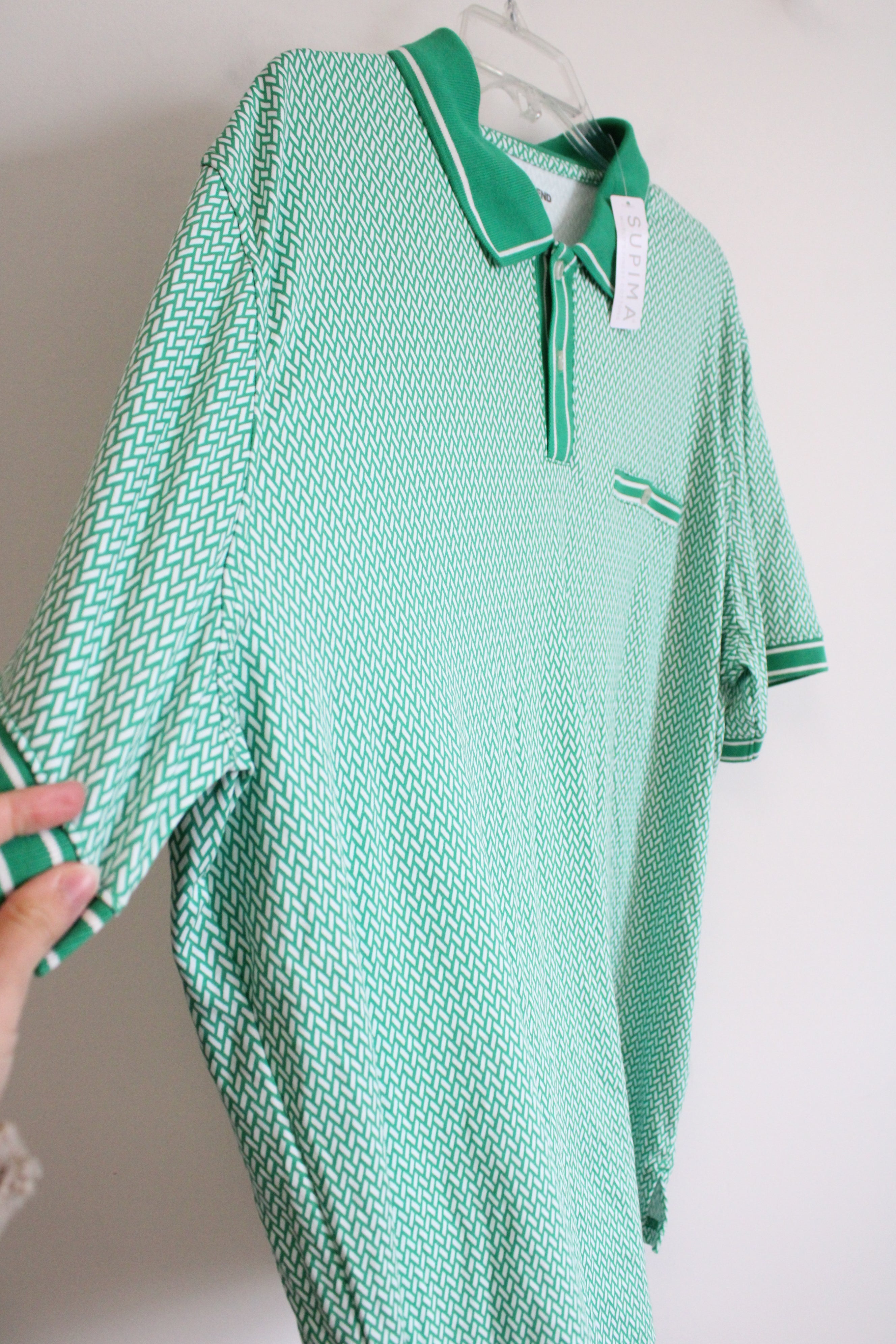 NEW Lands' End Green & White Polo Shirts | XXL