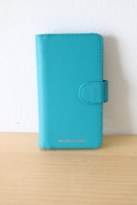 Michael Kors Saffiano Leather Blue Folio Case For iPhone X