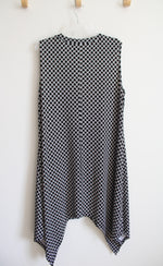 Nina Leonard Black & White Patterned Sleeveless Dress | XXL