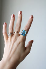 14K Yellow Gold Blue Topaz Ring | Size 6