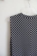 Nina Leonard Black & White Patterned Sleeveless Dress | XXL