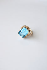 14K Yellow Gold Blue Topaz Ring | Size 6