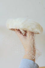 20th Century Vintage White Halo Hat featuring Delicate Face-netting
