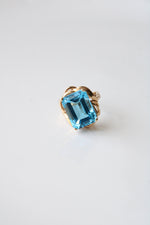 14K Yellow Gold Blue Topaz Ring | Size 6