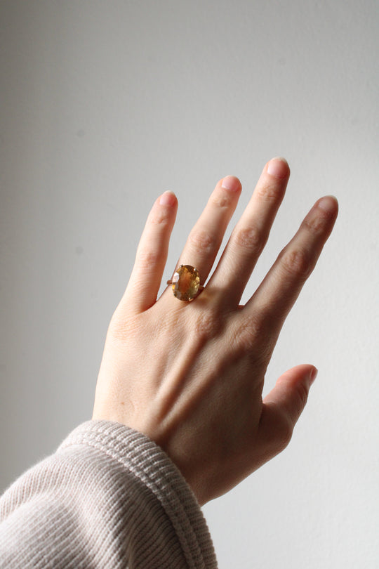 Citrine Oval Cut 14K Yellow Gold Ring | Size 5