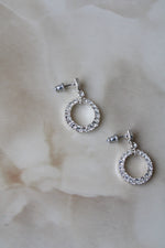 Silver Tone Circular Dangle Earrings