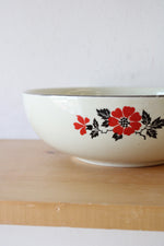 Hall's Superior Quality Kitchenware Red & Black Floral Serving Bowl