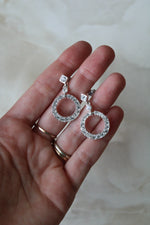 Silver Tone Circular Dangle Earrings
