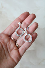 Silver Tone Circular Dangle Earrings