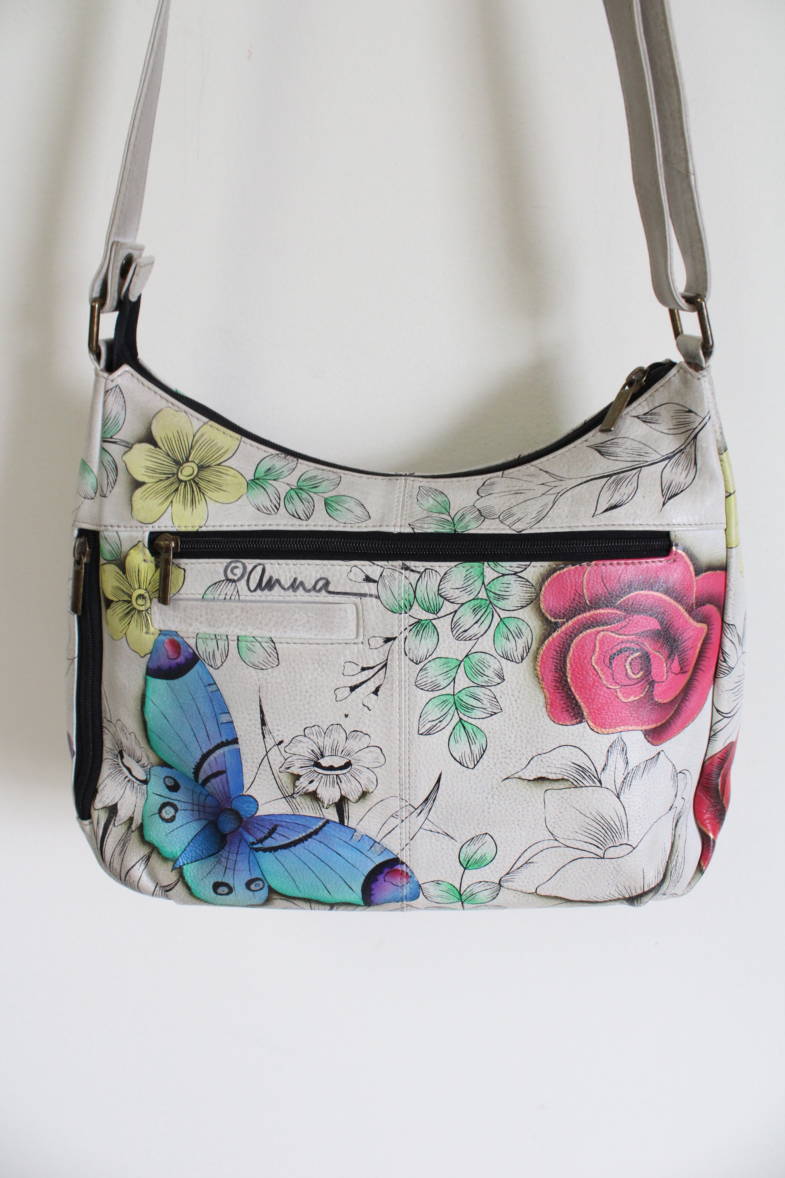 Anna by Anuschka Women's Genuine Leather Floral Paradise Purse