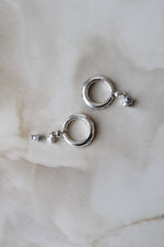 Silver Tone Circular Dangle Earrings