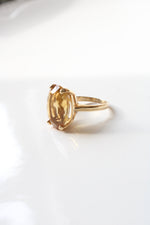 Citrine Oval Cut 14K Yellow Gold Ring | Size 5