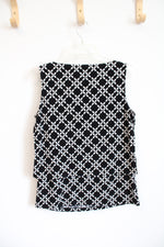 Ann Taylor Black & White Patterned Tank | M