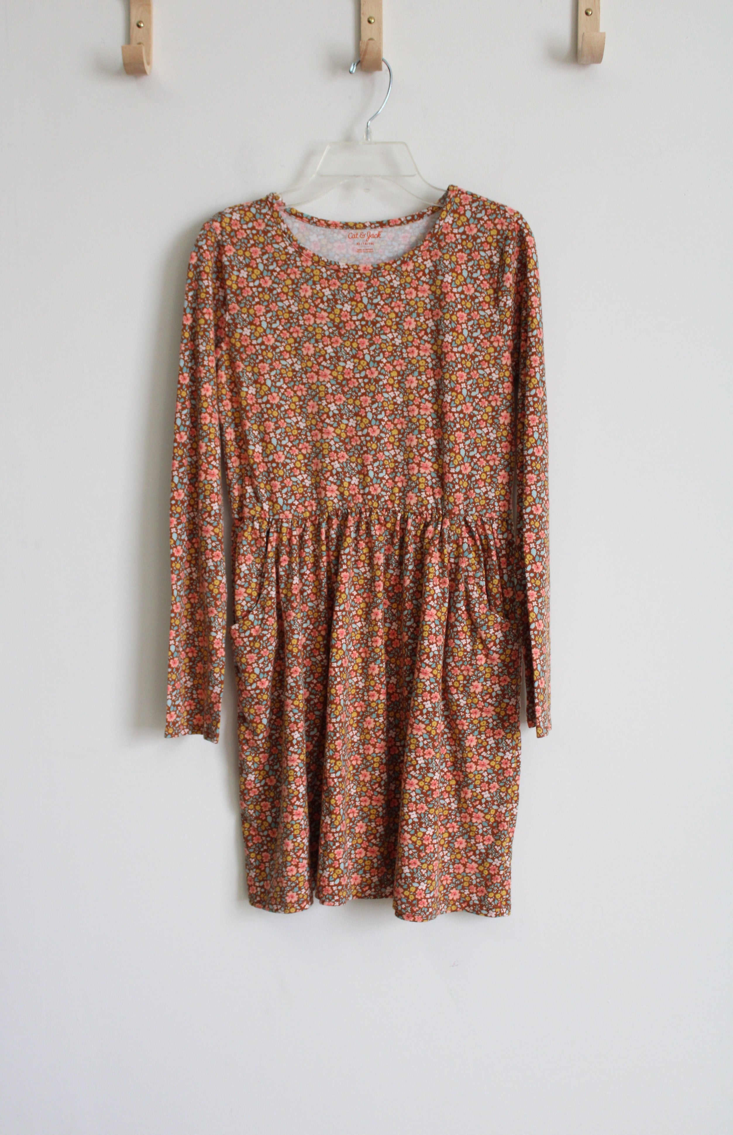 slim fit dress slacks Cat & Jack Orange Floral Dress