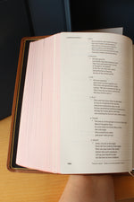 CSB He Reads Truth Bible, Holman Handcrafted Collection, Saddle Brown Premium Calfskin