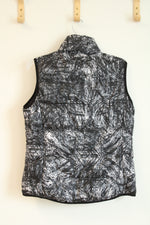 Marc New York Andrew Marc Performance Black & White Abstract Puffer Vest | M