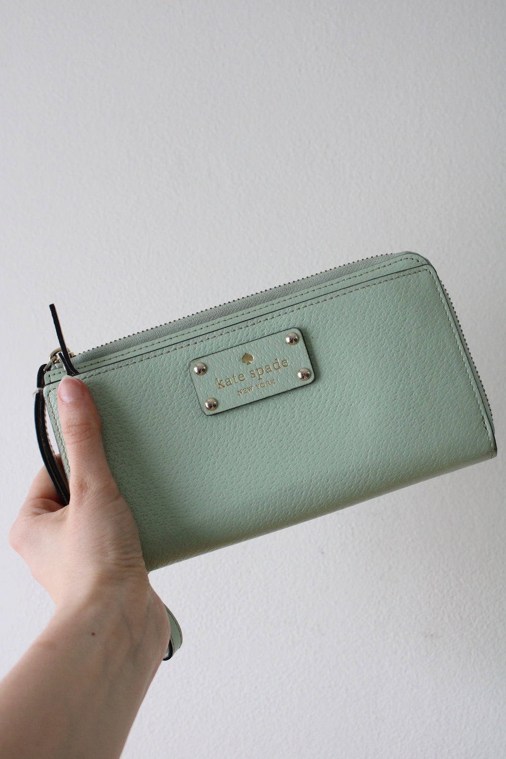Kate Spade Leather Mint Green Zip Around Large Wallet