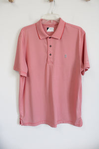 Izod Golf Red White Striped Polo Shirt | L