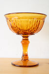 Vintage Amber Glass Pedestal Dish