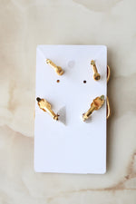 Gold Tone Clip On & Screwback Earring Set
