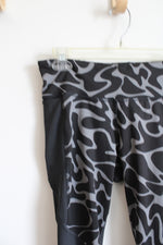 Reebok Black Patterned Athletic Capri Leggings | M